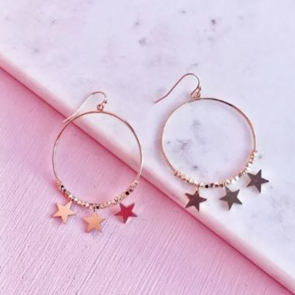 Star Hoop Earrings